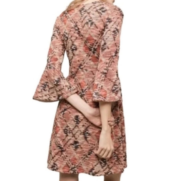 Anthropologie Maeve Bell Sleeve Dress Erina Boho Festive Fall Dress Size XS - Picture 4 of 10